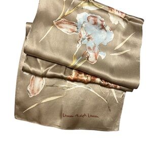 Lauren Ralph Lauren Silk Scarf with Floral Accents